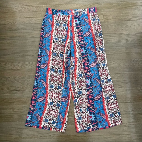 Soft Surroundings High Rise Talavera Pants Abstract Flowy Pants Size Large P - Picture 2 of 9
